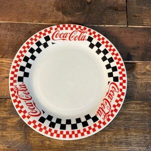 Coca Cola Red/Black/White Checkered 7 1/2” Plate 1997 Gibson Housewares